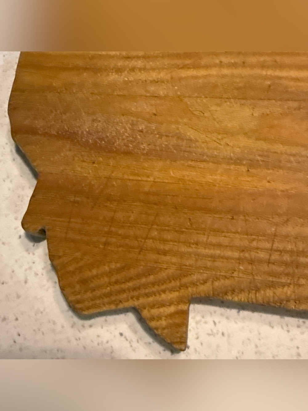 Vintage Hardwood Montana-Shaped Cutting Board (As-Is with Authentic Character)